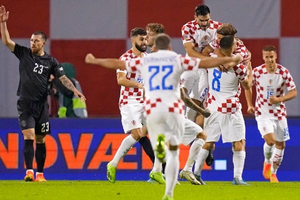 Crocia durante el festejo de la Nations League