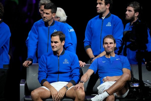 Roger Federer y Rafa Nadal en la Laver Cup 2022