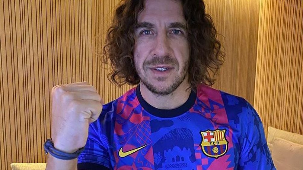 Puyol con el jersey del Barcelona