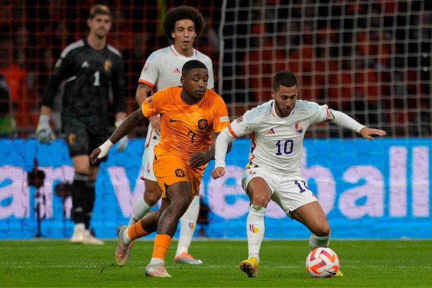 Eden Hazard durante un partido de Bélgica