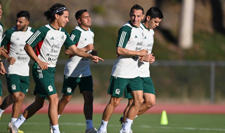 Jugadores de la Selección en entrenamiento