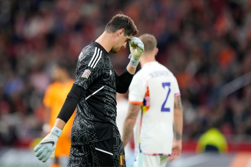 Thibaut Courtois durante un partido de Bélgica