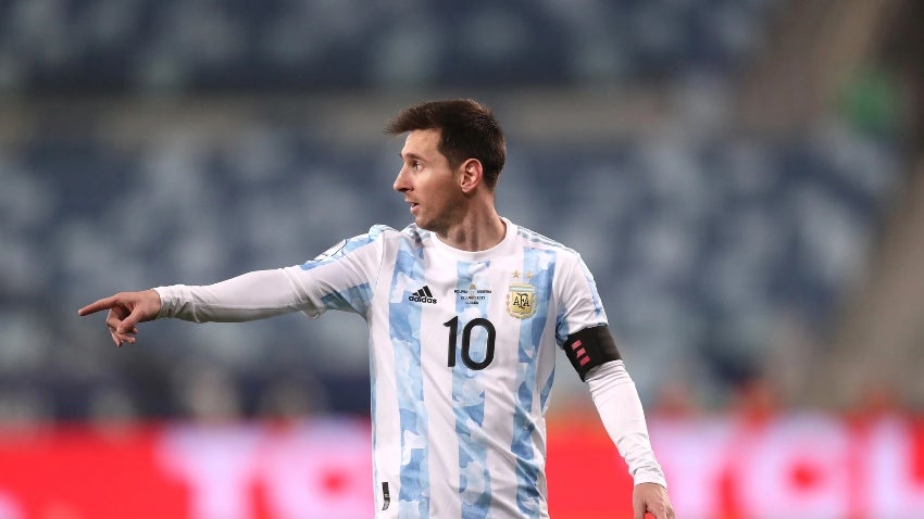 Lionel Messi en un partido con Argentina