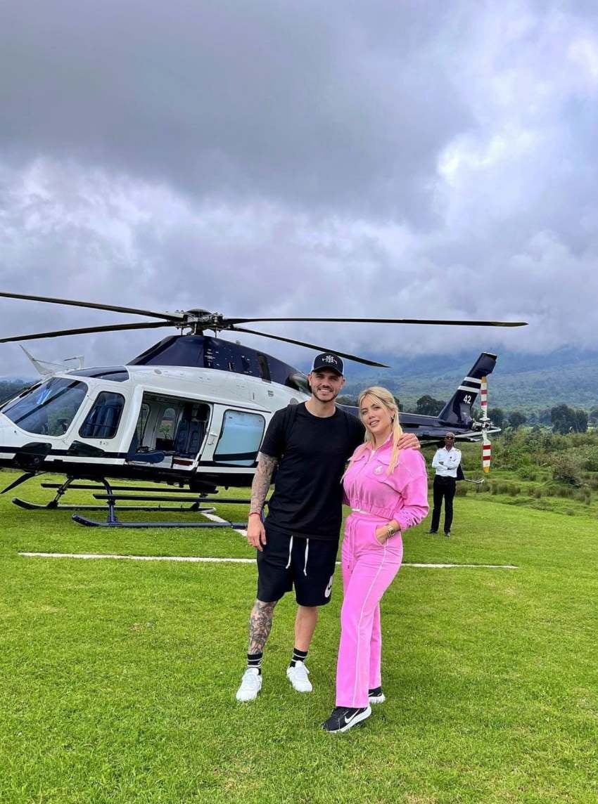 Wanda Nara e Icardi en un viaje 