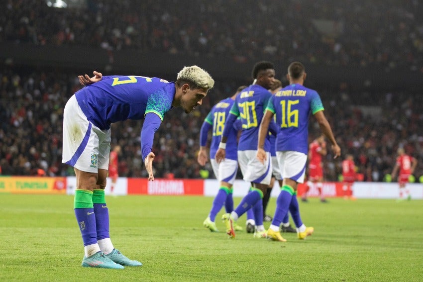 Brasil en celebración de gol 