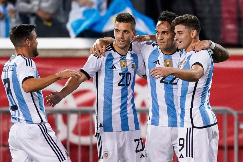 Argentina en celebración de gol