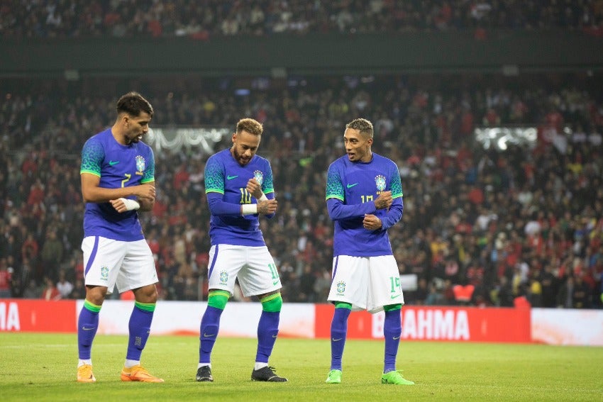 Brasil en celebración de gol 