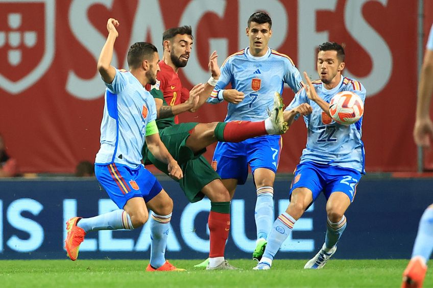 Jugadores de España durante un partido