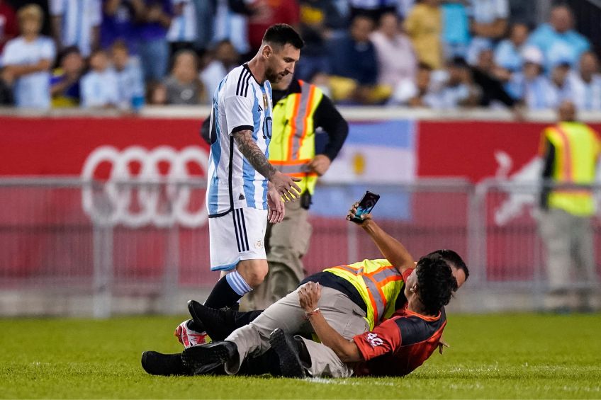 Lionel Messi durante un partido de Argentina