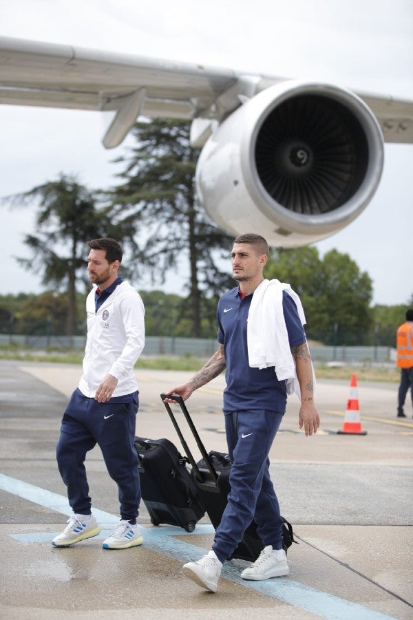 Messi y Verratti del PSG