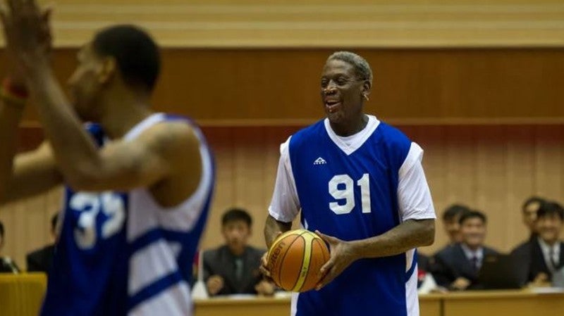 Rodman en entrenamiento