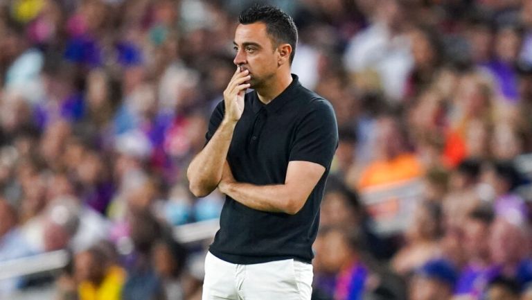 Xavi dirigiendo a los Blaugranas