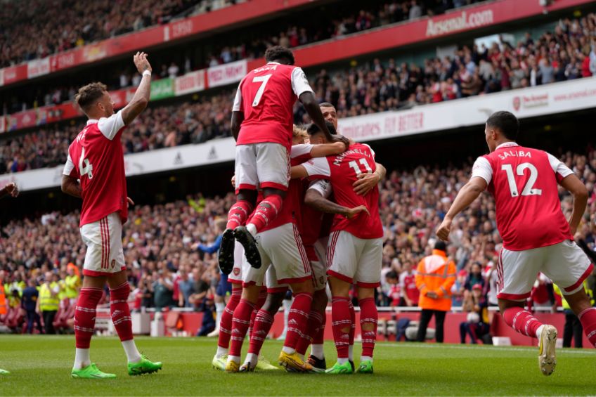 Jugadores del Arsenal festejando un gol