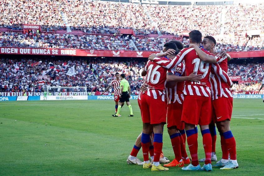 Jugadores del Atlético de Madrid festejando un gol