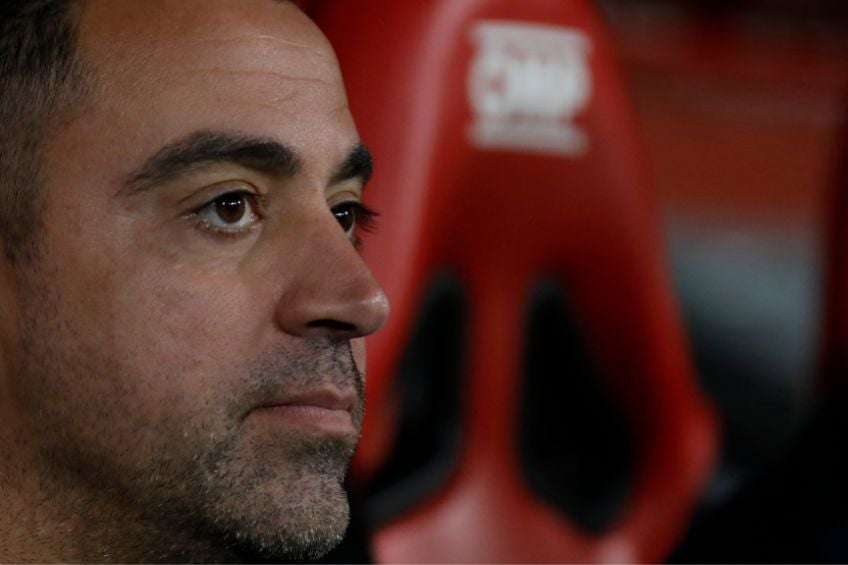 Xavi previo a un partido del Barcelona