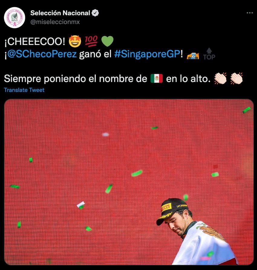 Mensaje del Tricolor a Checo Pérez