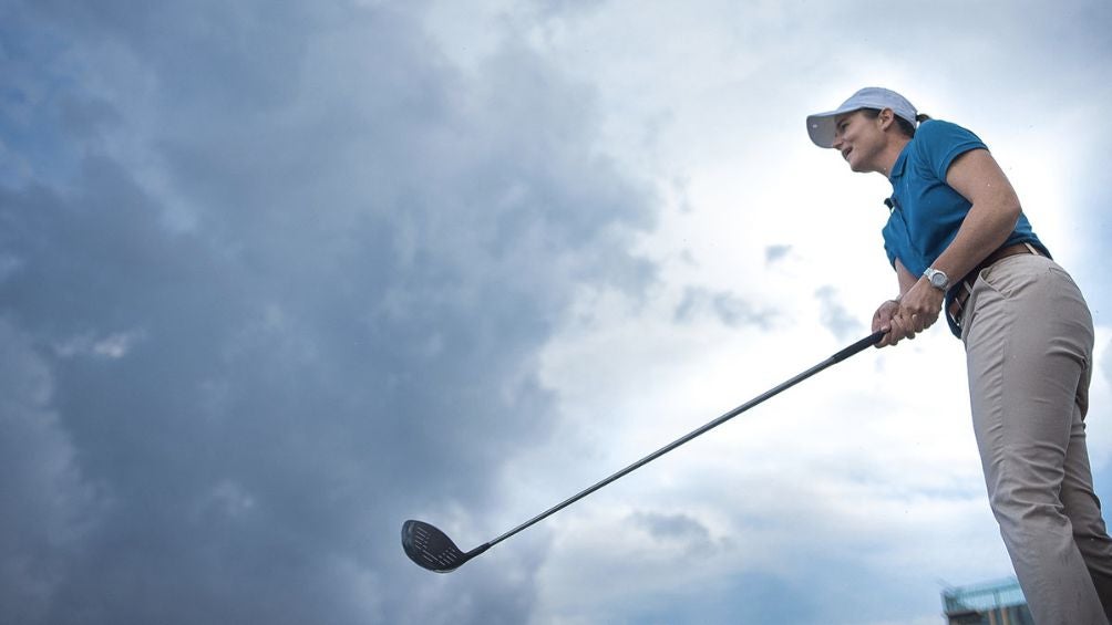 La golfista mexicana en un match