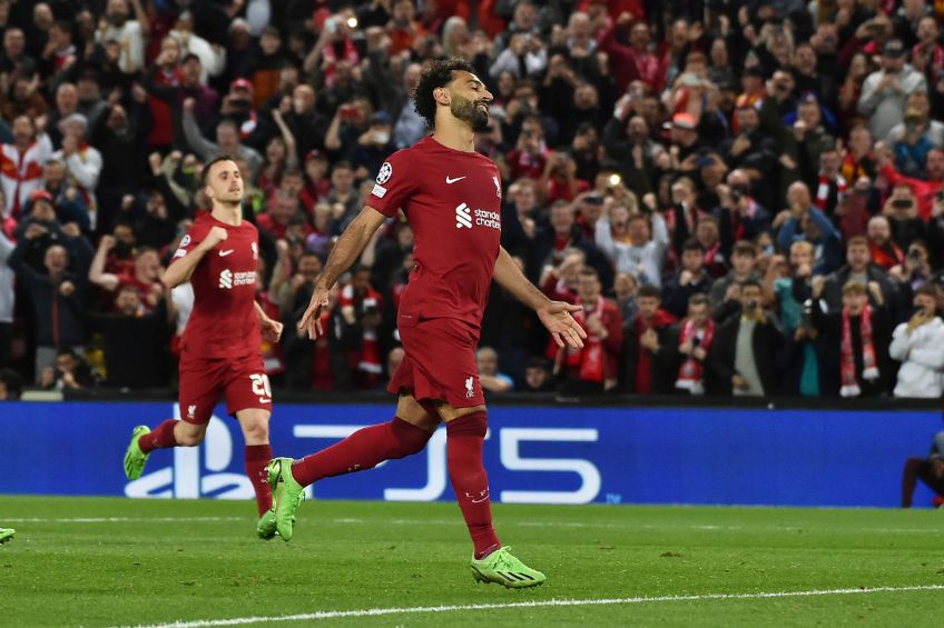 Salah festejando un gol