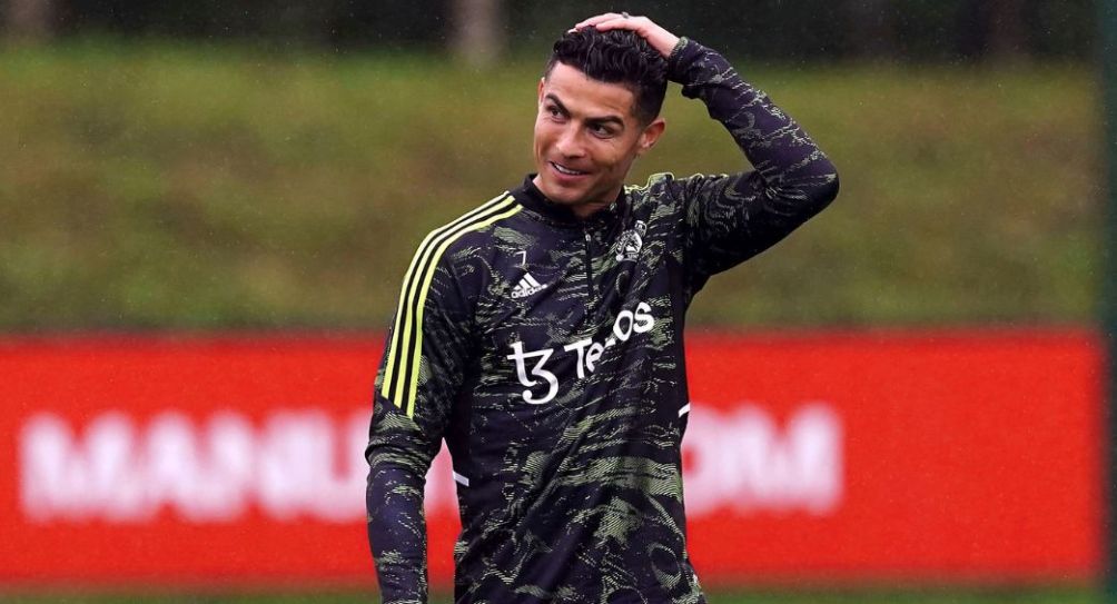 Cristiano Ronaldo entrenando con el Manchester United