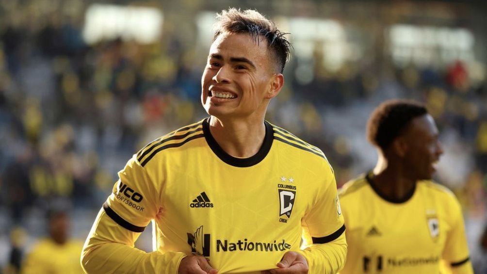 Lucas Zelarayán celebra gol con el Columbus Crew