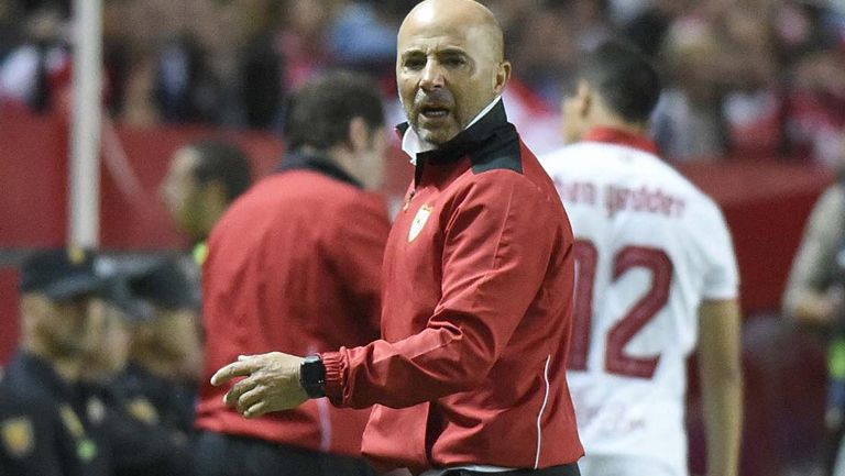 Sampaoli, en un duelo del Sevilla en la Liga de España