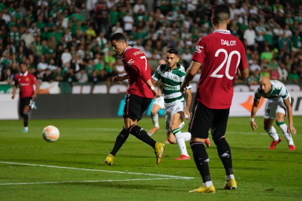 Cristiano en el partido de Europa League