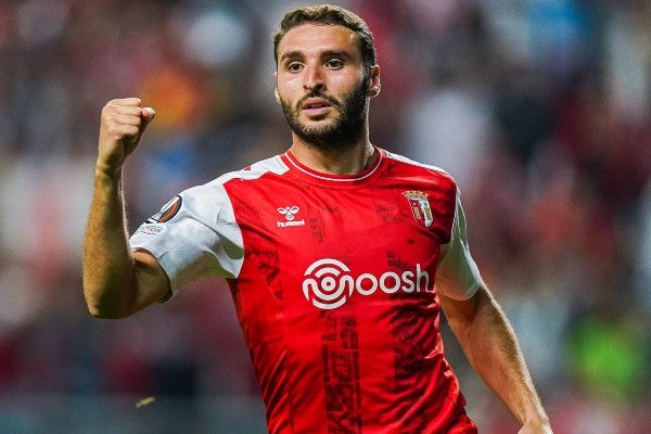 Abel Ruíz celebra con el Braga