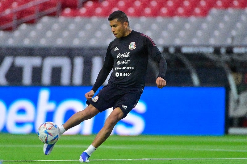 Orbelin Pineda en entrenamiento con la Selección Mexicana