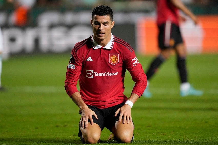 Cristiano Ronaldo frustrado por no poder marcar con el United