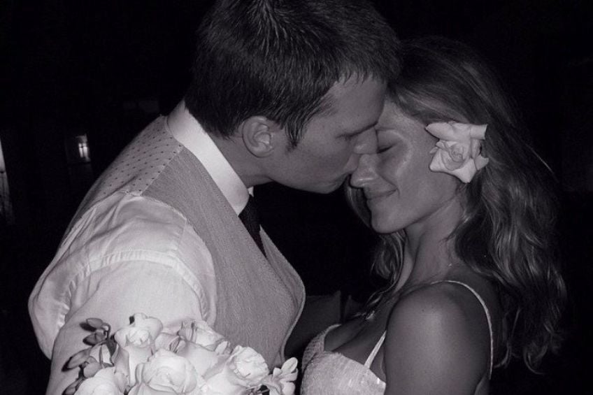 Tom Brady y Gisele Bündchen en su boda