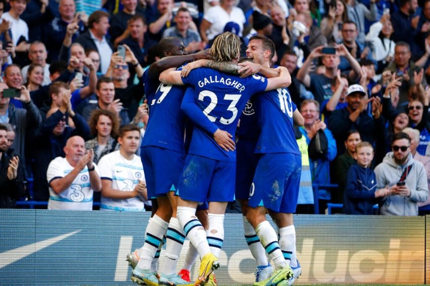 Jugadores del Chelsea festejando un gol