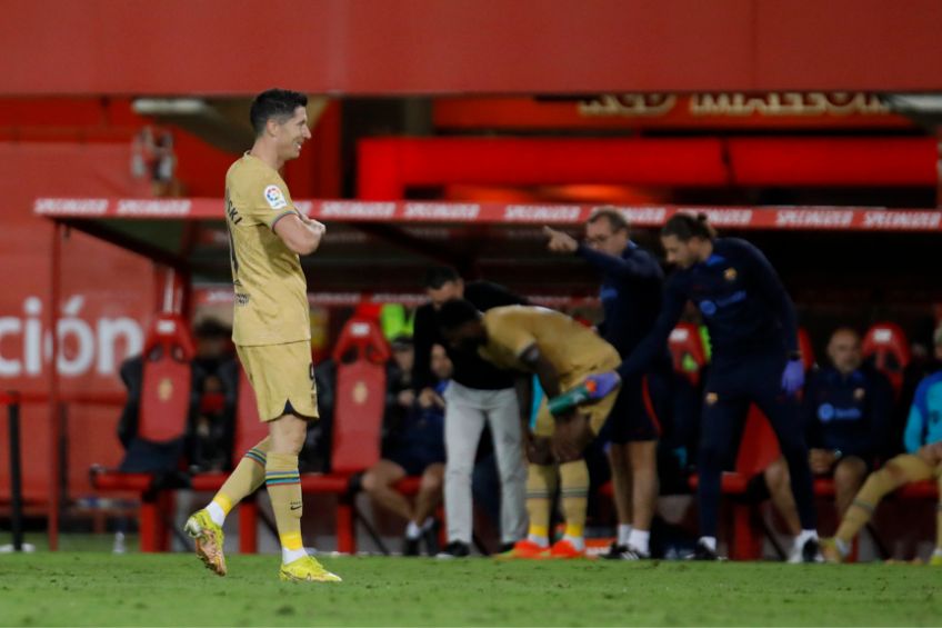 Robert Lewandowski festejando un gol