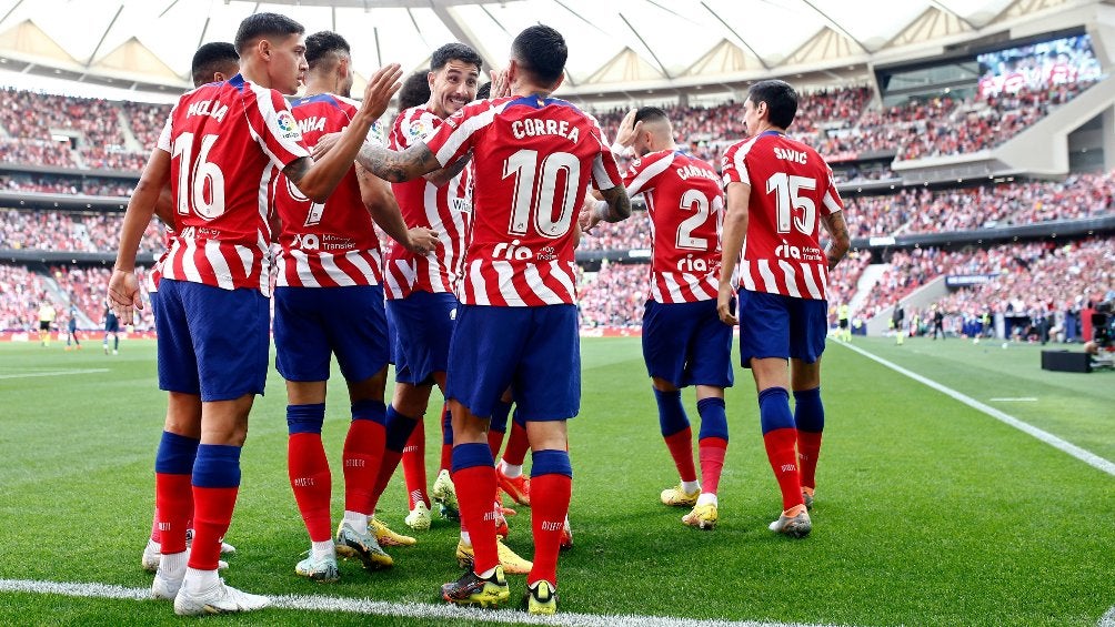 Atlético de Madrid en celebración de gol