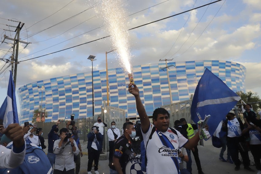 Afición del Puebla en un partido