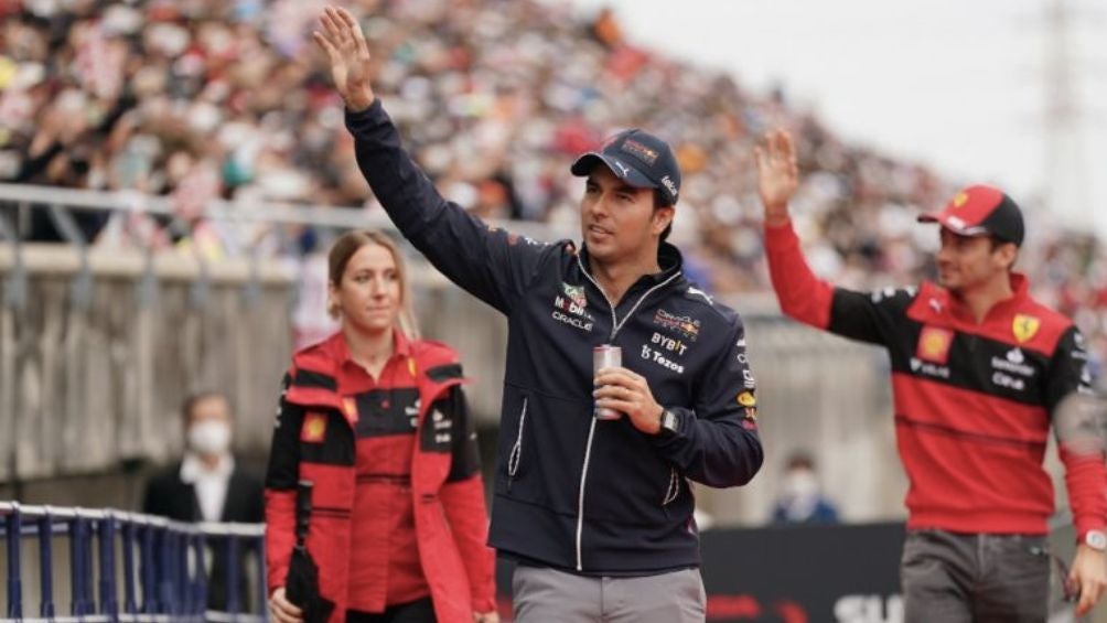 Pérez y Leclerc antes de la carrera