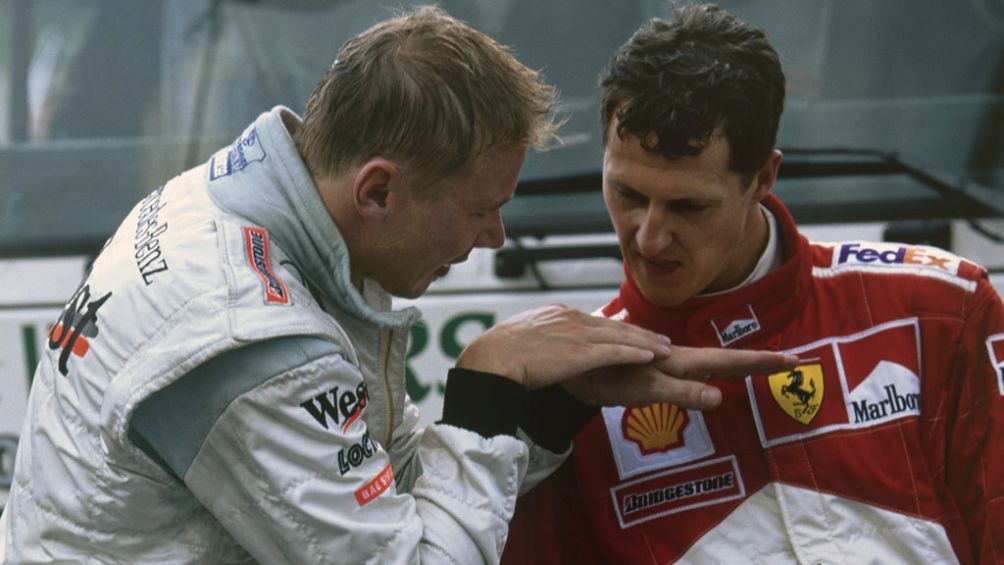 Häkinnen y Schumacher en Spa