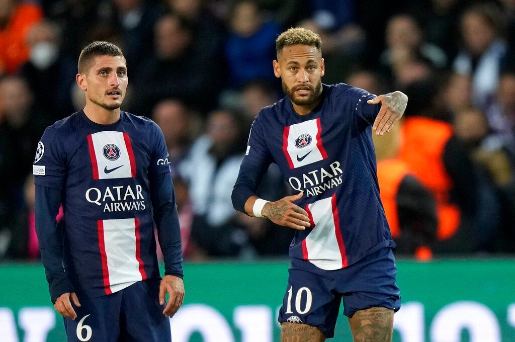 Verratti y Neymar en acción con PSG