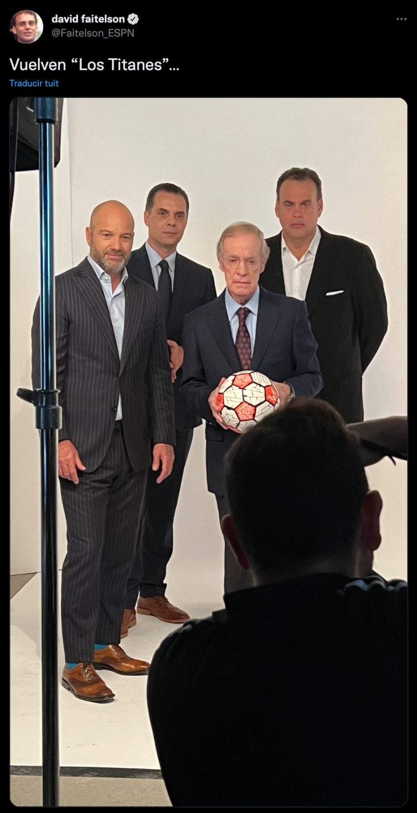 Joserra, Faitelson, Martinoli y García preparando programa para Qatar 2022