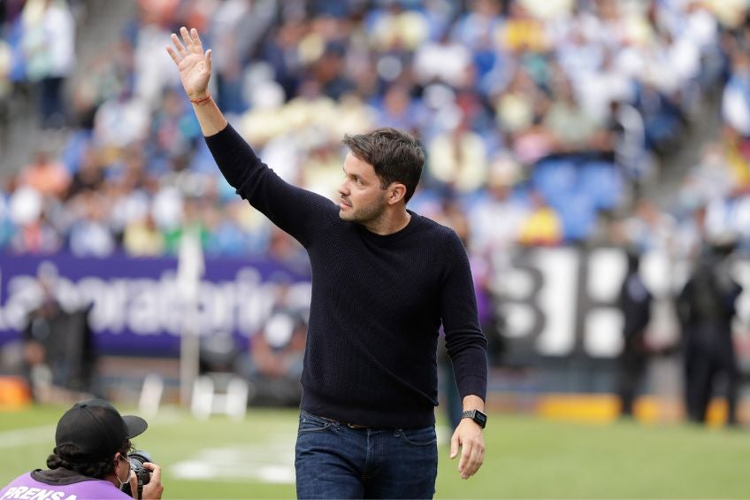 Nicolás Larcamón tras un partido del Puebla