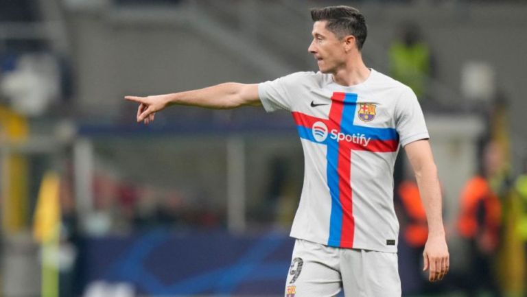 Robert Lewandowski durante un partido del Barcelona 