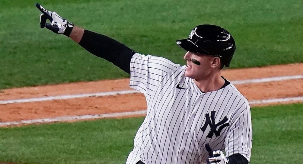 Anthony Rizzo durante un partido de los Yankees