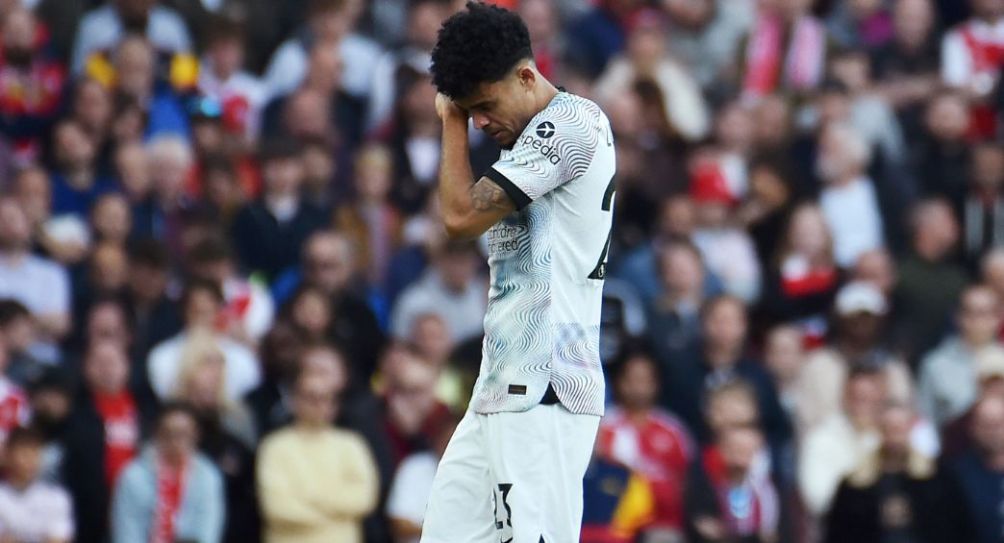 Luis Díaz durante un partido del Liverpool