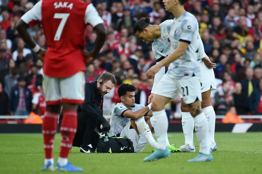 Luis Díaz durante un partido del Liverpool