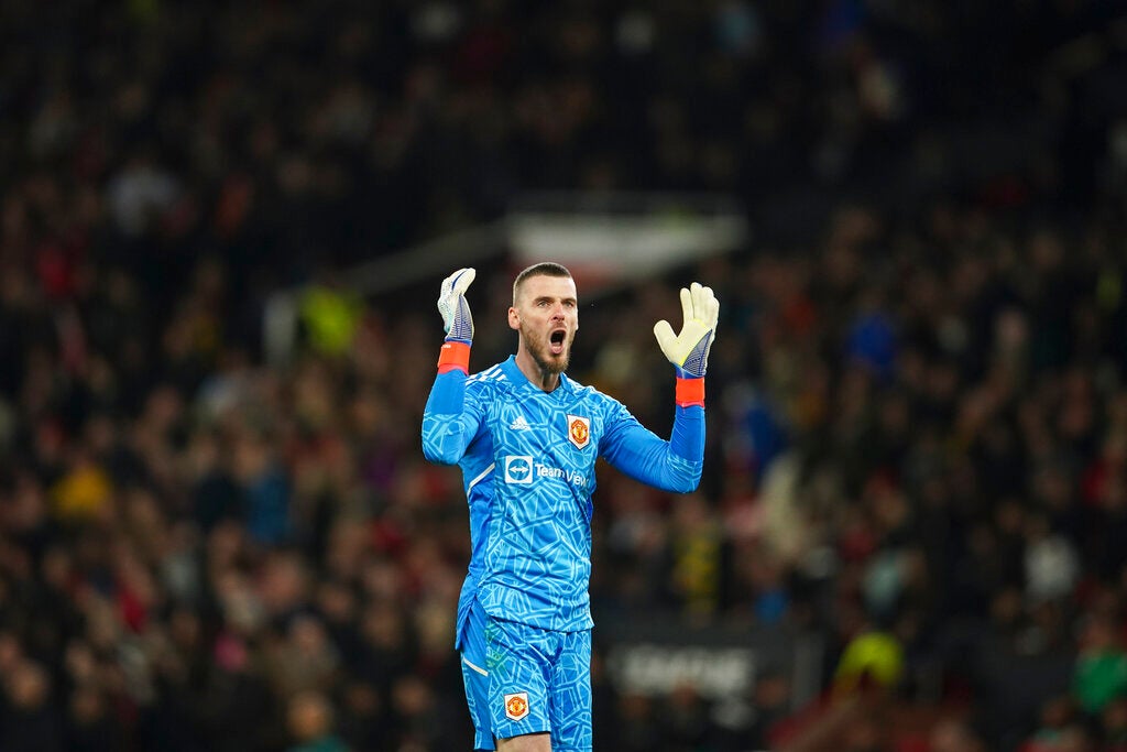 Diego de Gea en festejo con Manchester United