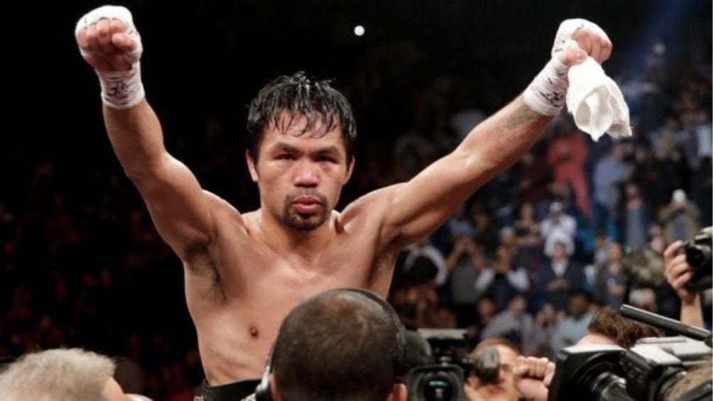 Pacquiao celebrando una victoria