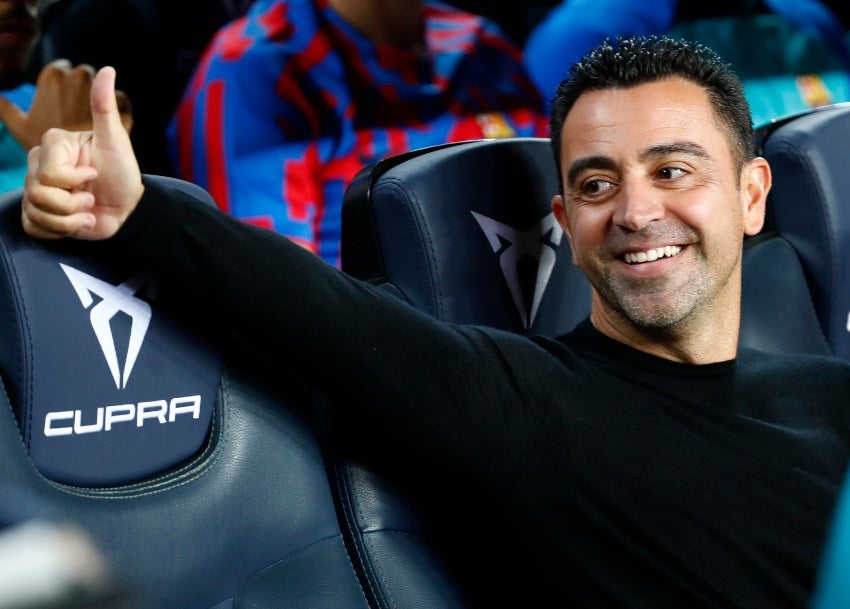 Xavi en un partido del Barcelona