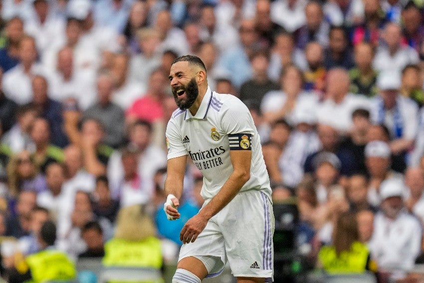 Benzema en celebración de gol