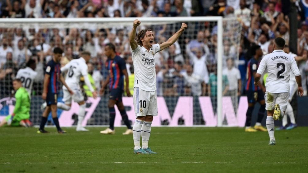 Modric celebra la victoria en El Clásico