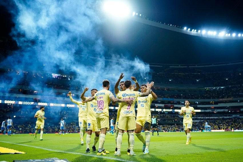 América en celebración de gol