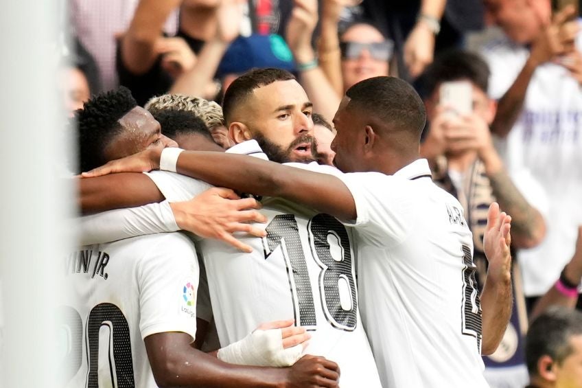 Jugadores del Real Madrid festejando un gol